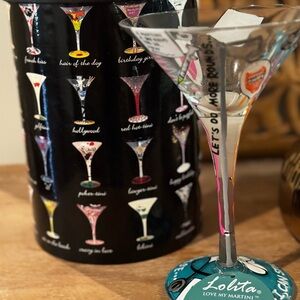 Lolita Nurses Martini Glass with Playful Designs Brand New
